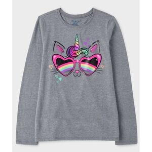 TCP - Gray Unicorn Cat Graphic Long Sleeve Tee - Size XL (14)